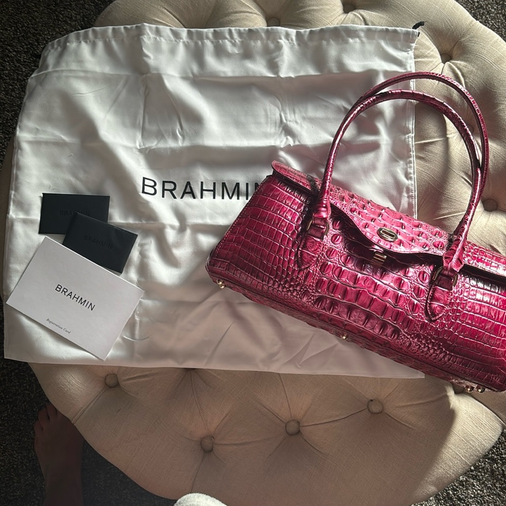 Fuchsia Brahmin handbag and wallet